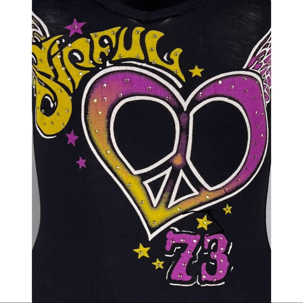 Sinful By Affliction Women's T-shirt Vertigo Biker Tattoo - Picture 9 of 11